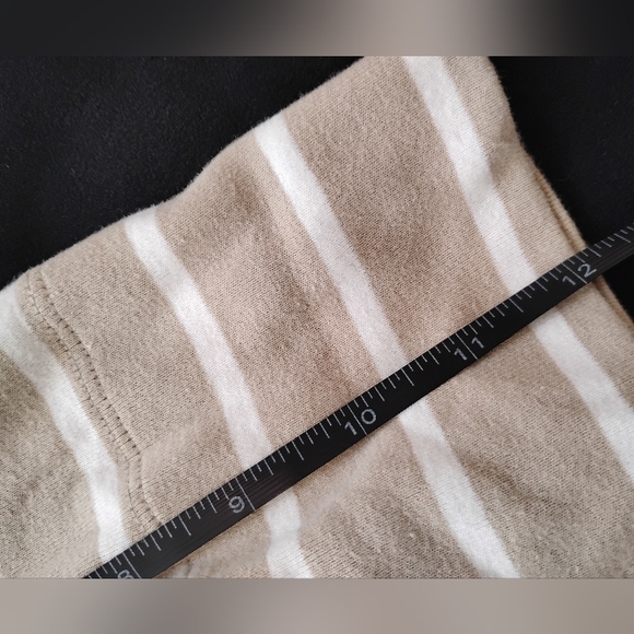 womens brown striped top 3/4 sleeves scoop neck cotton shirt size medium casual - Picture 8 of 8